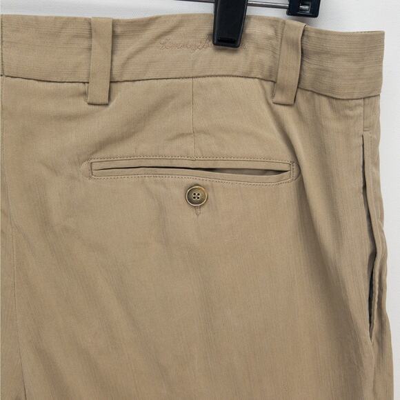 Banana Republic Pleated Silk Blend Pants Men’s 34 Tan Relaxed Fit Straight Leg - Picture 11 of 13